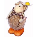 Figurka Wielkanocna Baranek Symboliczny z Kwiatkiem, 10cm, Kolor Brązowy
