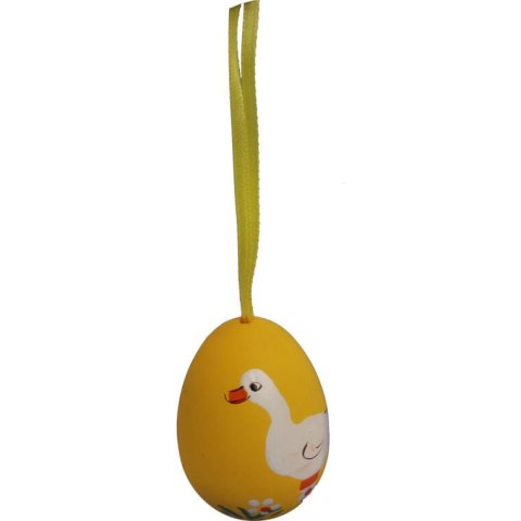 Jajka plastikowe zawieszki zestaw 6 sztuk 6cm pomarańczowo żółte