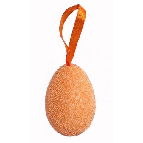 Komplet 3 Dekoracyjnych Jajek Wielkanocnych na Zawieszce, 10cm, Kolor Pomarańczowy