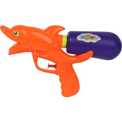 Pomarańczowy Pistolet Wodny Rekin 24cm z Odwróconym Pojemnikiem i Systemem Ciśnieniowym