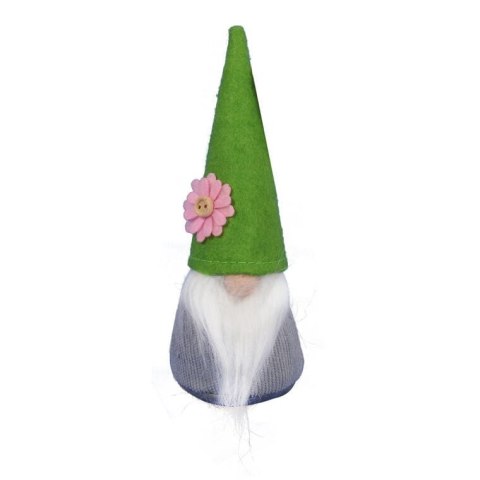 Wiosenny Skrzat z Brodą i Szarą Czapeczką - Dekoracyjna Figurka Wielkanocna, 17cm