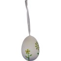 Zestaw Białych, Plastikowych Jajek Wielkanocnych do Zawieszenia - 6 sztuk, 6 cm