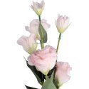 Różowa gałązka Eustoma z 6 kwiatami, wysokość 80 cm, wyglądająca jak żywa