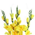Sztuczny Bukiet 5 Żółtych Gladioli - Realistyczne Wykończenie, 65 cm