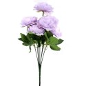 Sztuczny Bukiet 7 Piwonii Wrzosowy 36cm - Dekoracja Wysokiej Jakości