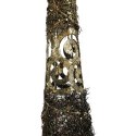 Choinka Stożkowa z Rattanu i Metalu 80cm - Brązowo-Złota Dekoracja Świąteczna
