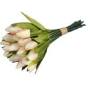 Sztuczny Bukiet 18 Białych Tulipanów - Dekoracja Wyglądająca jak Żywe Kwiaty, Wysokość 33 cm
