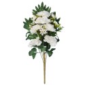 Bukiet płaski z różami 60cm BIAŁY