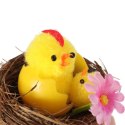 Dekoracyjna Figurka Wielkanocna: Kura z Pisklęciem w Gnieździe - 5,5 CM Żółta