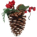 Ozdoba bożonarodzeniowa zawieszkaSZYSZKA Z DEKORACJĄ 20 cm BRĄZOWA