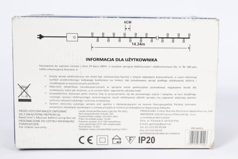 LAMPKI CHOINKOWE 240 LED TYPU RYŹ Z PROGRAMATOREM CIEPŁE BIAŁE