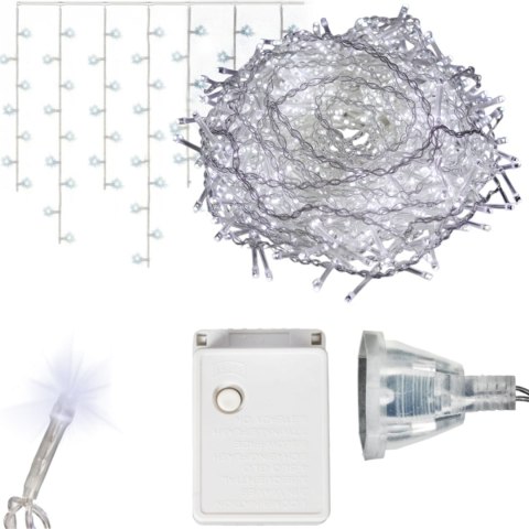 SOPLE 300 LED KURTYNA LAMPKI ZEWNĘTRZNE/WEWNĘTRZNE FLASH ZIMNY BIAŁY PROGRAMATOR 9 M