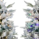 LUKSUSOWA CHOINKA SZTUCZNA ŚWIERK OŚNIEŻONA 300 LED BIAŁY/MULTIKOLOR 180 CM