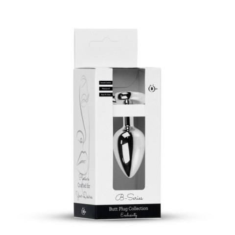 Plug-Jewellery Silver Heart PLUG- Black