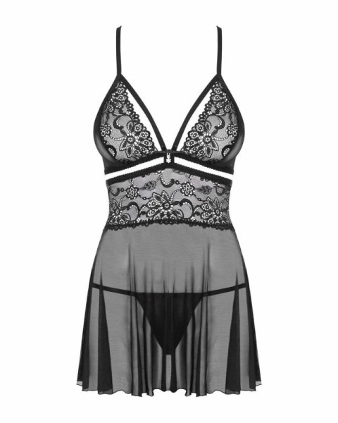 Bielizna-838-BAB-1 babydoll i stringi czarna XXL