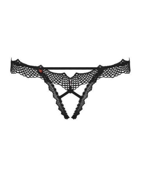 Bielizna-Bravelle stringi otwarte czarne S/M