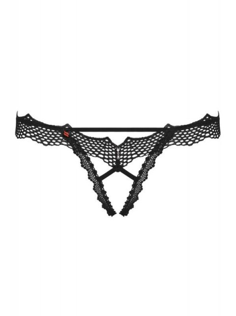 Bielizna-Bravelle stringi otwarte czarne S/M