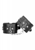 Plush Bonded Leather Hand Cuffs - With Adjustable Straps