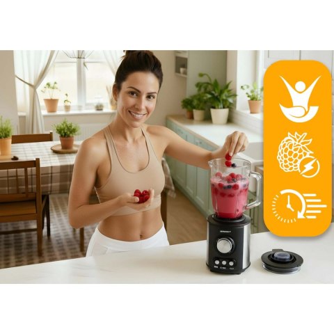 Blender kielichowy szklany do smoothie koktajli kruszy lód 1,5L 800W BD-751 Berdsen czarny