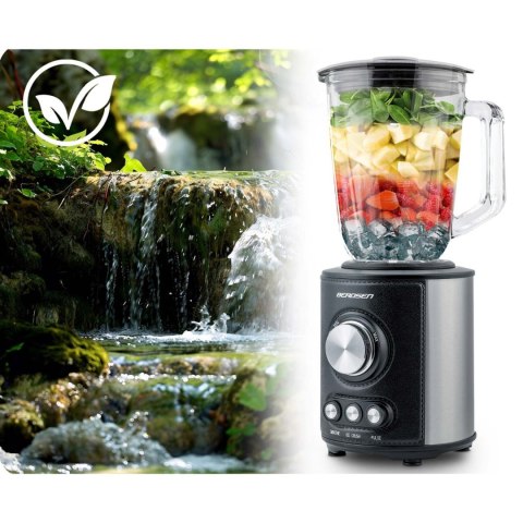 Blender kielichowy szklany do smoothie koktajli kruszy lód 1,5L 800W BD-751 Berdsen czarny