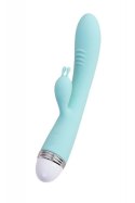 Vibrator with clitoral stimulator Flovetta by Toyfa Iris, silicone, mint, 22 cm