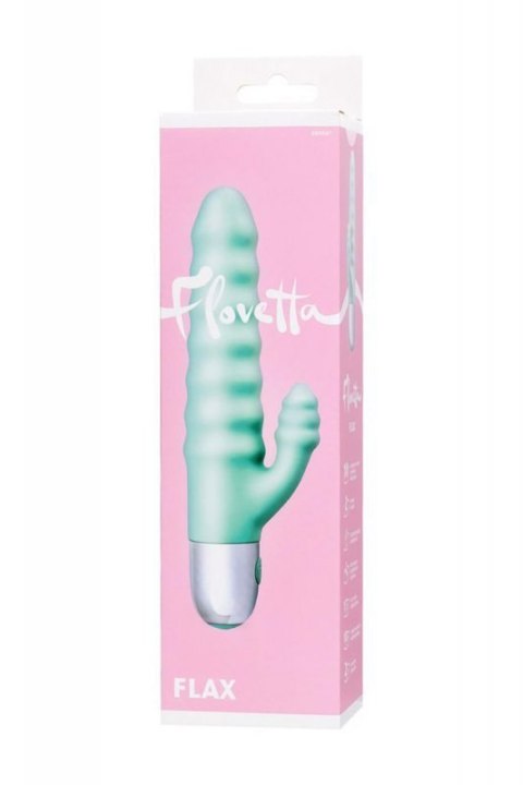 Relief vibrator with clitoral stimulation Flovetta Flax, silicone, mint, 17.5 cm