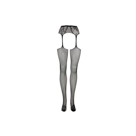 Fishnet and Lace Garterbelt Stockings - One Size