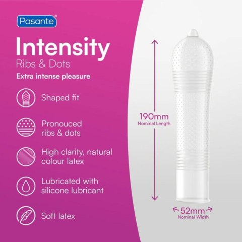 Pasante Ribs & Dots/Intensity Condoms Bulk Packs 144 pcs