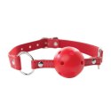 Red breathable ball gag with adjustable strap