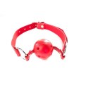 Red breathable ball gag with adjustable strap