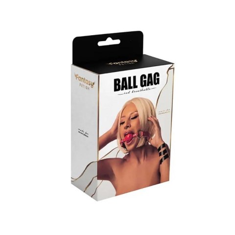Red breathable ball gag with adjustable strap