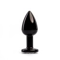 Black Butt Plug with White Diamond