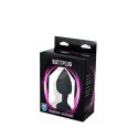 Black large heart-shaped butt plug with white crystal