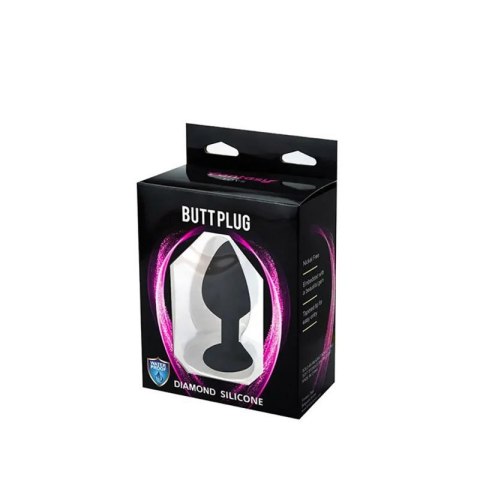 Black small butt plug with white crystal