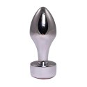 Silver Butt Plug with Pink Diamond