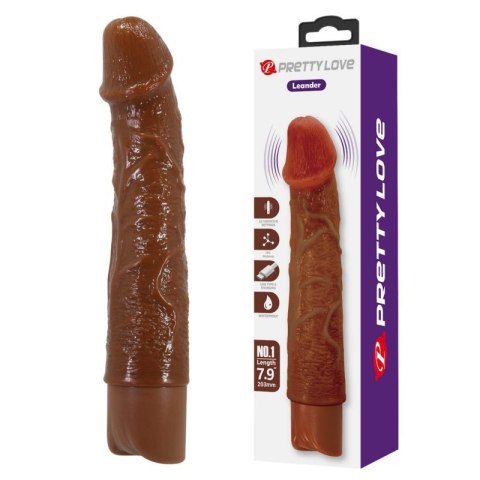 Pretty Love Leander Realistic Vibrating Dildo (Brown Edition)