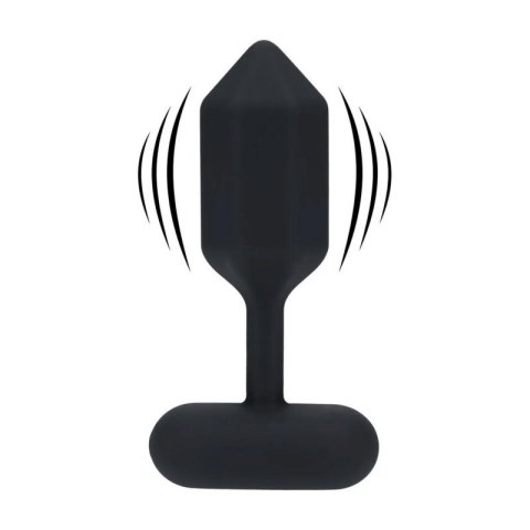 Hexagonal Vibrating Silicone Anal Plug - L - Black