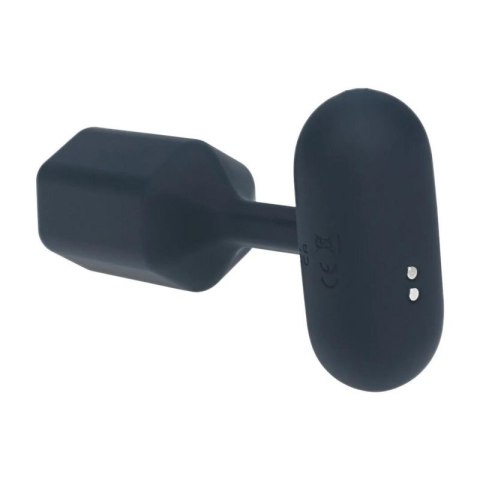 Hexagonal Vibrating Silicone Anal Plug - M - Black