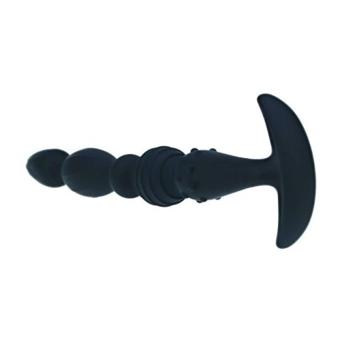 Multi Textured Silicone Flared Anal Probe - Black