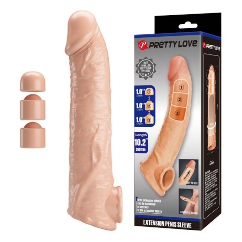 Pretty Love Extension Penis Sleeve with Modular Length Blocks - 26 cm