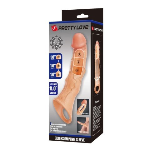 Pretty Love Extension Penis Sleeve with Modular Length Blocks - 28 cm