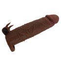 Pretty Love Quillon - 20 cm Vibrating Penis Sleeve Brown