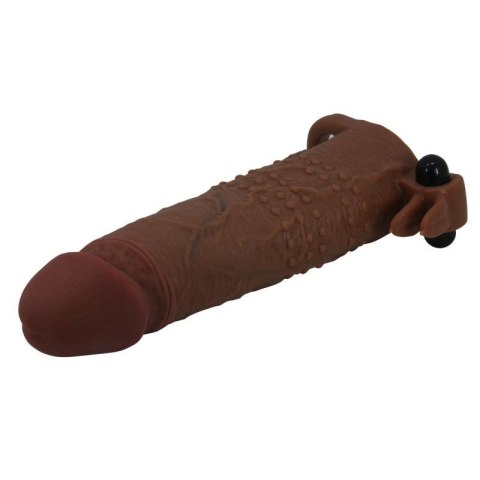 Pretty Love Quillon - 20 cm Vibrating Penis Sleeve Brown