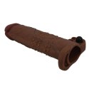 Pretty Love Quillon - 20 cm Vibrating Penis Sleeve Brown
