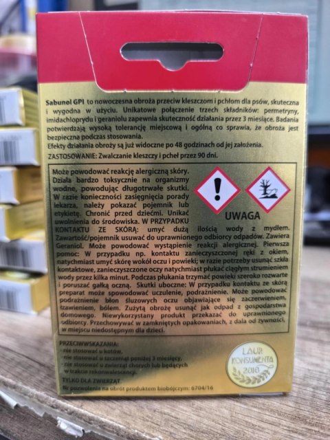 Laboratorium DermaPharm Sabunol Ozdobna Złota Obroża Dla Yorków 35cm