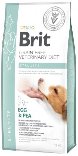 Brit Grain Free Veterinary Diet Dog Struvite Jajko Z Groszkiem 12kg