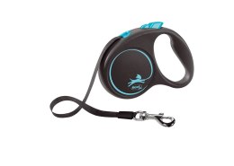 Flexi Smycz Black Design M Taśma 5m Do 25kg Niebieska