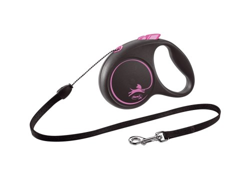 Flexi Smycz Black Design S Linka 5m Do 15kg Różowa