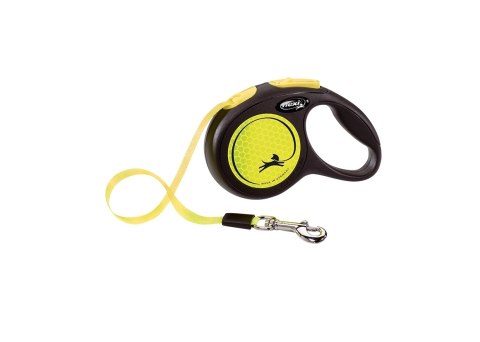 Flexi Smycz New Classic L Taśma 5m Do 50kg Żółty Neon