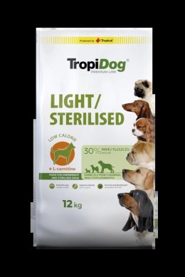 Tropidog Premium Light Sterilised Kurczak Z Ryżem 12kg